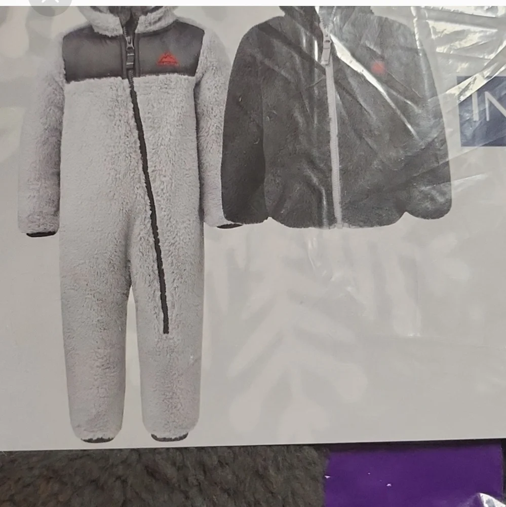 Snozu Infant 2-piece Fleece Set,  grey/dark charcoal